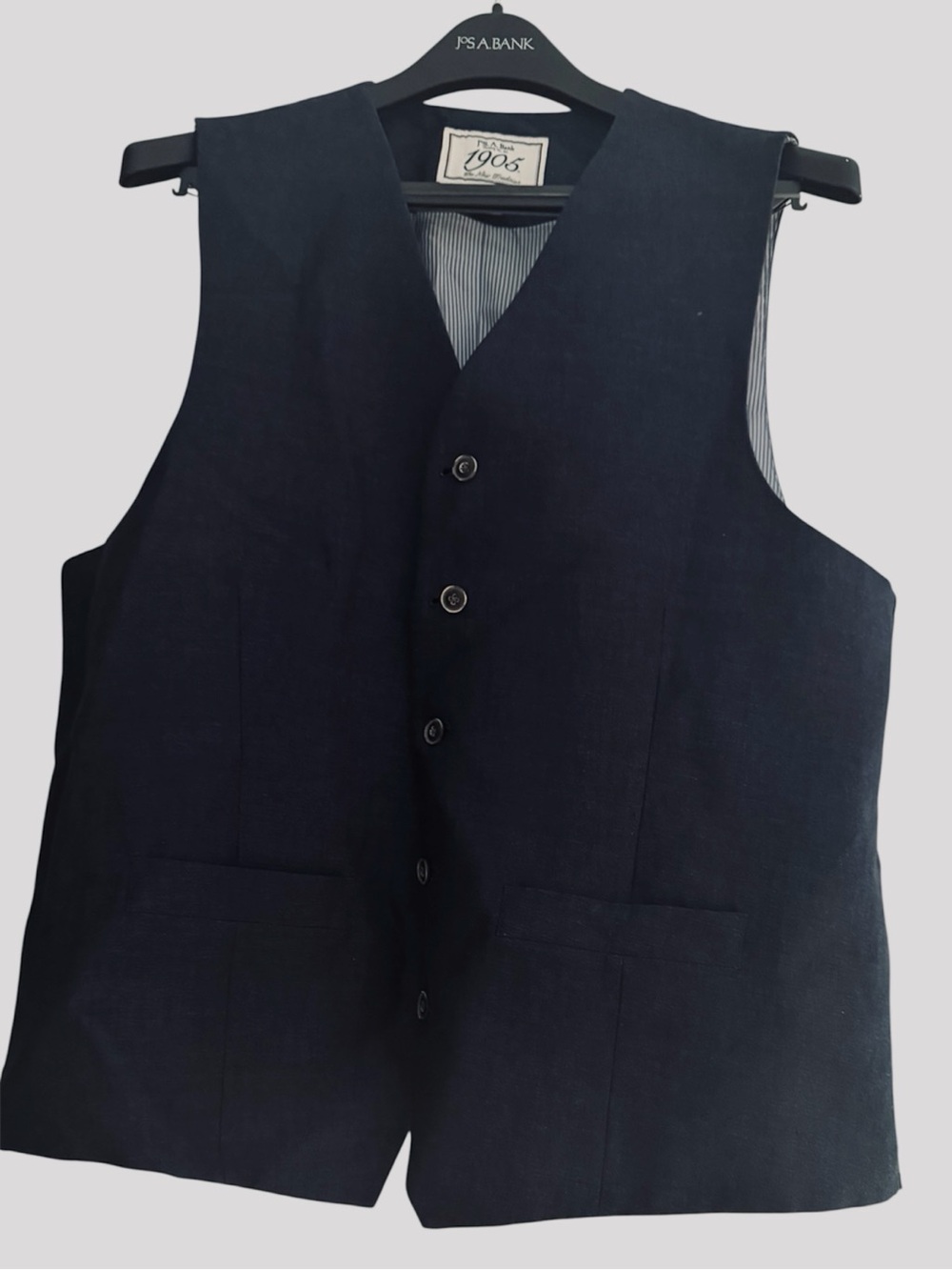 Jos. A. Bank 1905 Collection Mens Medium Navy Blue Linen Vest